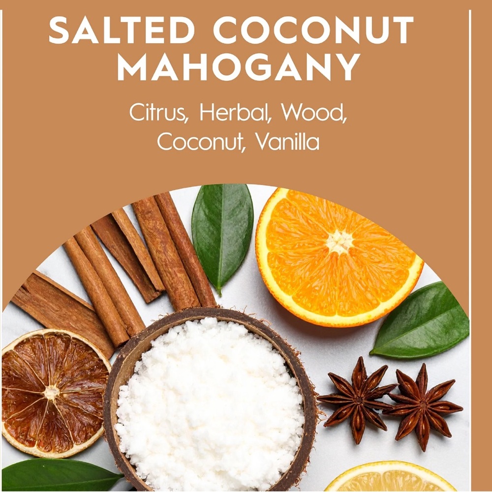 Better Homes & Gardens Salted Coconut Mahogany 3-Wick Glass Pumpkin 30oz Candle - Picture 5 of 13